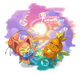 commission of my friend's pokemon mystery dungeon team (2022)